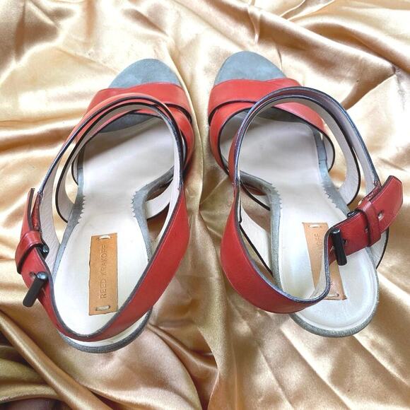 Reed Krakoff Coral Leather Platform Heels | Wedding Guest | Italian Summer Chic - Picture 12 of 14